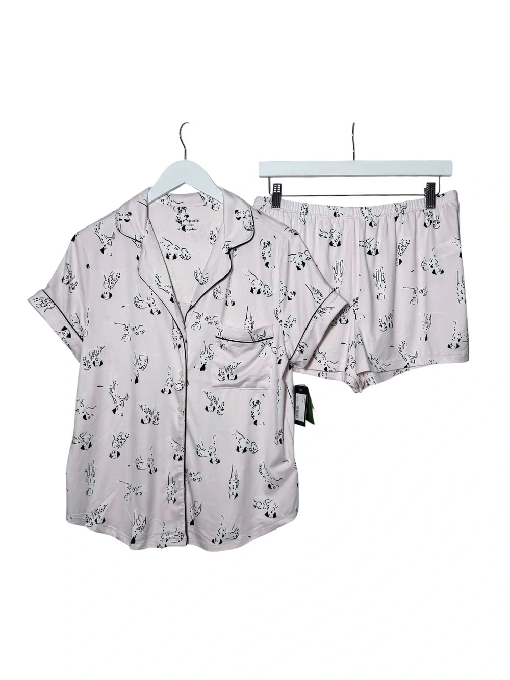 Kate Spade New York Dalmatian Print Pajama Set Light Pink NWT Size Medium